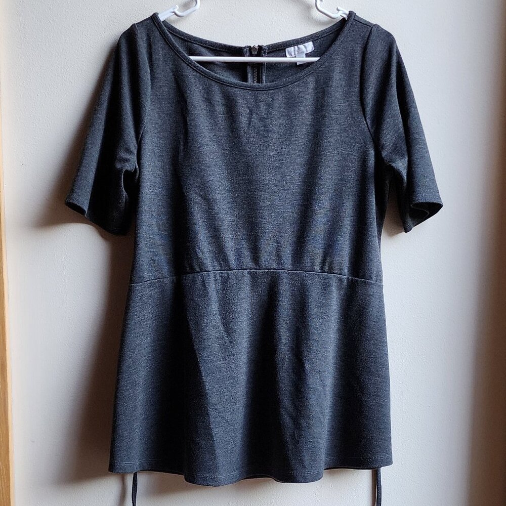 A Pea In The Pod Dark Gray Scoop Neck Short Sleeve Jersey Size Medium